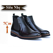 Giày Boots Nam Tăng Chiều Cao Siêu Nhẹ T&TRA Tăng Cao 7Cm, S1077 Đen Trơn