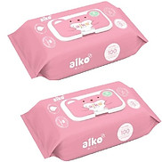 Combo 2 gói khăn giấy ướt Aiko hồng  100 tờ gói