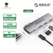 Hub chuyển đổi USB Type-C 5 trong 1 dành cho Macbook Laptop ORICO 2CT-5H