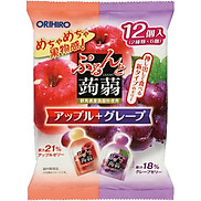 Combo 6 gói Thạch trái cây Orihiro vị Nho tím & Táo đỏ 240gr