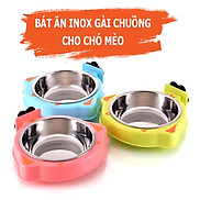 Bát Ăn Inox Gắn Chuồng Hình Bò Sữa Cho Chó Mèo - YonaPetshop