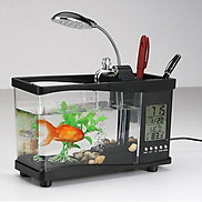 Bể cá mini phong thuỷ để bàn làm việc góc học tập có đèn led