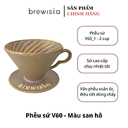 Phễu lọc cà phê V60 sứ cao cấp Brewista Dripper - Màu Coral