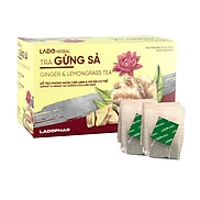 Trà gừng sả Ladophar hộp 20 túi lọc tặng 1 túi trà atiso Premium Ladophar