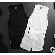 Bộ quần áo tập gym nam kết hợp quần tập gym nam 2 lớp và áo 3 lỗ thun lạnh