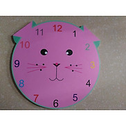 Đồng hồ treo tường mèo hồng