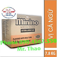 Thức ăn cho mèo Minino Tuna Flavored - Thùng 7.8 KG 6 gói x 1.3 KG