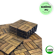 Combo 12 vỉ gỗ lót sàn ban công 12 nan gỗ tràm tự nhiên