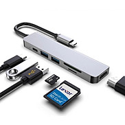 Cáp chuyển đổi Type c sang HDMI 4k , 2x USB3.0, đầu đọc thẻ SD, TF