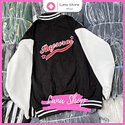 Áo Khoác Bomber Varsity Jacket Thêu Chữ R Raysoran Chất Nỉ Bông Mịn Đẹp