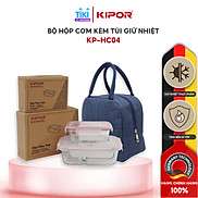 Bộ 2 hộp cơm thuỷ tinh văn phòng KIPOR KP-HC04