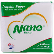 Khăn giấy ăn Napkin, khăn giấy Nano an toàn 100 tờ