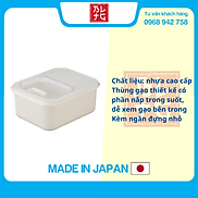 Thùng đựng gạo 6kg nắp bật có 2 ngăn kèm ca đong nội địa Nhật Bản