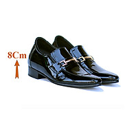 Giày Độn Nam T&TRA Tăng Cao 8Cm- S976 Đen Bóng- Chất Liệu Da Bò Cao Cấp