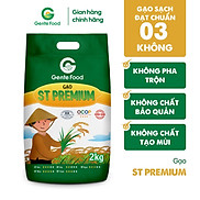 Gạo ST25 Premium Gente Food 2kg - Cơm Thơm, Dai, Mềm Dẻo, Vị Ngọt