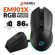 CHUỘT VI TÍNH DareU EM901X RGB Superlight Wireless Black Mouse