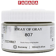 Tuýp Màu Vẽ Acrylic 100 ml - Sunway No.807 - Gray of Gray