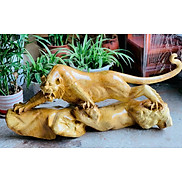 Tượng con hổ chúa tể sơn lâm phong thủy bằng gỗ nu khao kt 98 40 25cm