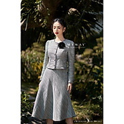Áo Vest Nữ Dạ Tweed MY WAY Tay Bồng Sang Trọng 3MVB0208 KE3