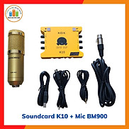 Bộ soundcard XOX K10 và Mic BM900 - Hàng chính hãng