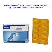 Viên Uống Bổ Sung Canxi Cho Chó Mèo Vị Thịt Bò Virbac Calci Delice Hộp 30