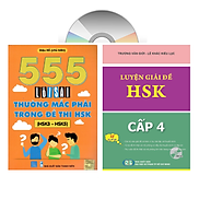 Combo 2 sách Luyện giải đề thi HSK cấp 4 có mp3 nge +555 Lỗi sai thường