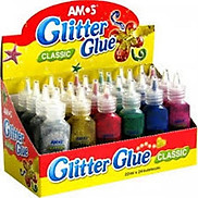 Bộ sản phẩm hồ nhũ AMOS Glitter Glue 6 lọ 6 màu.