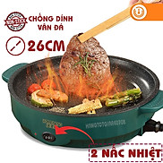 Chảo nướng điện đa năng size 26cm siêu chống dính Bếp nướng điện mini Hàn