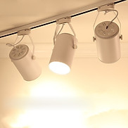Combo3 đèn rọi ray vỏ trắng 7W ASHE + 1 ray 1 mét dùng cho trưng bày sản