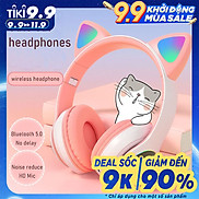 Tai Nghe Mèo Kết Nối Bluetooth Chụp Tai HP000028 Headphone Tai Mèo Dễ
