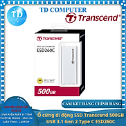 Ổ cứng di động SSD Transcend 500GB USB 3.1 Gen 2 Type C ESD260C
