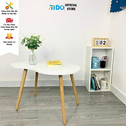 Bàn trà hạt đậu chân gỗ sồi tự nhiên TIDO bàn sofa decor phòng thiết kế