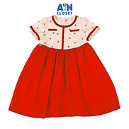 Đầm bé gái họa tiết Cherry Nhí Đỏ linen - AICDBG6YHAPZ - AIN Closet