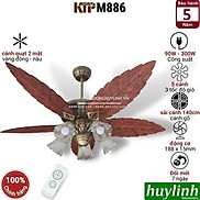 Quạt trần cánh gỗ đèn chùm Kim Thuận Phong KTP M886 - 5 cánh