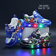Giày siêu nhân bé trai 1 2 3 4 5 tuổi chớp điện có đèn LED phát sáng thời