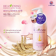 Combo sữa tắm dưỡng ẩm, làm trắng da Heavening 750ml  Hàn Quốc  + Khăn tắm