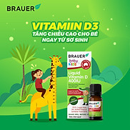 Vitamin D3 cho trẻ sơ sinh, trẻ nhỏ và người lớn Brauer Úc giúp trẻ phát