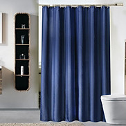Rèm Phòng Tắm Không Thấm Nước Vải Polyester, Họa Tiết Màu Xanh Đậm 2.0x2.2m