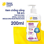 Kem chống nắng trẻ em Cancer Council Kids SPF50+ PA++++ 200ml