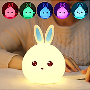 Đèn led mini hình thỏ ngộ nghĩnh trang trí để bàn đổi màu phát sáng cao