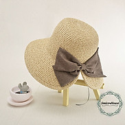 Mũ nón chống nắng vành rộng cho nữ đi biển dạo phố có đính nơ nón cói mềm