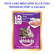 Hộp 12 Gói Pate Cho Mèo Lớn Vị Cá Thu Whiskas Adult 80g