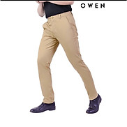 OWEN - Quần kaki Owen chất thô co dãn màu vàng nâu 23628 - Quần kaki nam