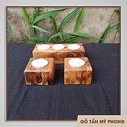 Đế nến gỗ HANDMADE decor để bàn NẾN tealight I Trang trí homestay