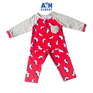 Bộ quần áo dài bé trai họa tiết Chim cánh cụt đỏ thun cotton - AICDBG58PYBC