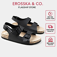 Sandal Birken đế trấu quai ngang phối khoá thời trang Erosska DT012