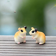 Combo đôi chuột hamster bear nhỏ xinh thích hợp trang trí tiểu cảnh, bonsai