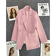 Áo khoác blazer áo khoác vest nữ 2 lớp có đệm vai mềm mịn Màu Hồng Dâu