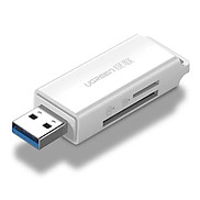 Đầu đọc thẻ nhớ USB 3.0 sang SD TF cao cấp Ugreen 104BK40753CM Màu Trắng