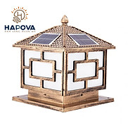 Đèn trụ cổng năng lượng mặt trời đèn trang trí sân vườn cỡ 300mm HAPOVA TC